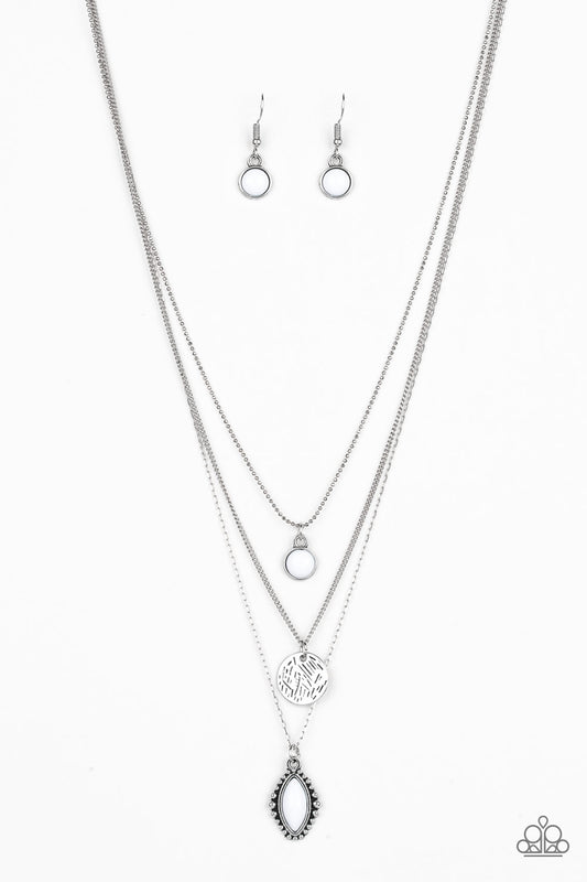 Paparazzi Tide Drifter - White Necklace