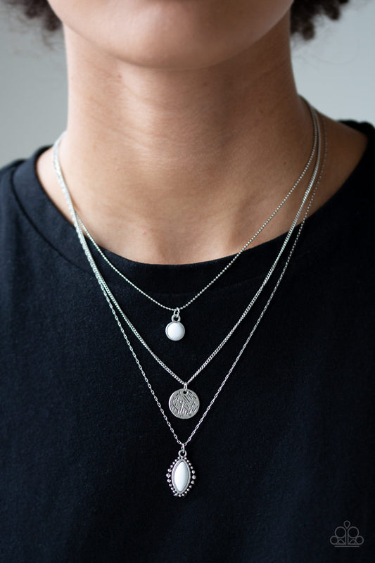 Paparazzi Tide Drifter - White Necklace