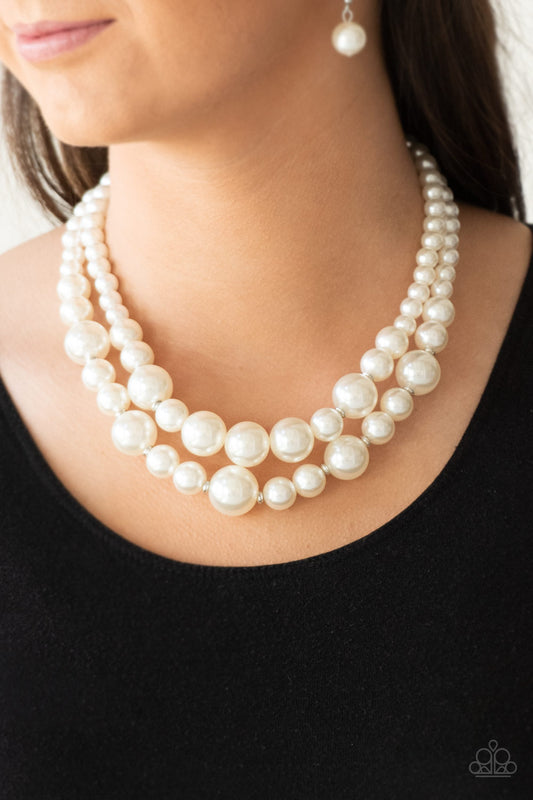 The More The Modest - White Paparazzi Pearl Necklace