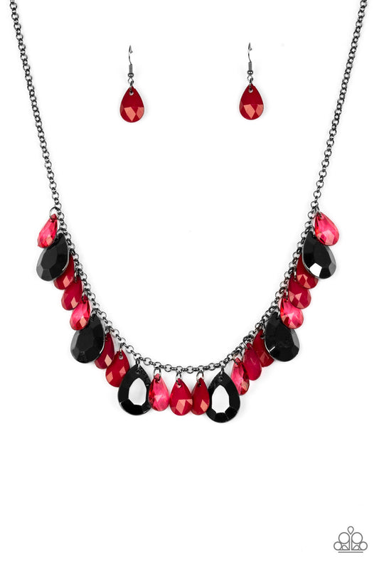 Paparazzi Hurricane Season - Red Necklace