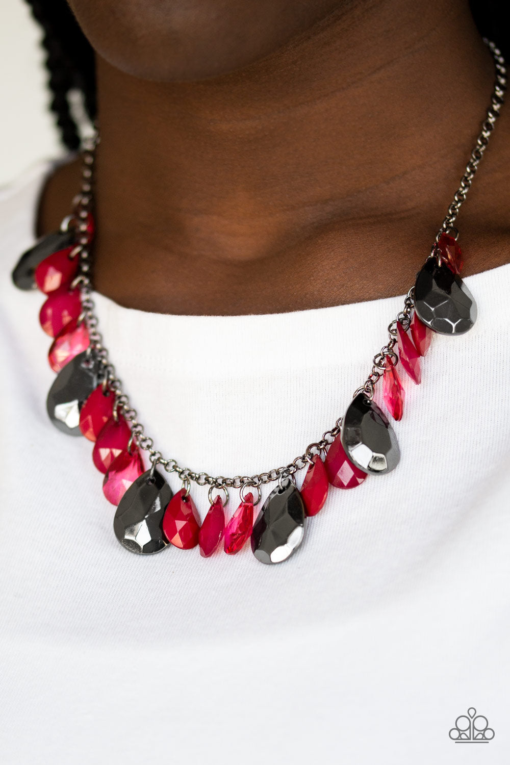 Paparazzi Hurricane Season - Red Necklace