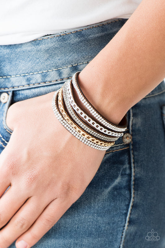 Paparazzi Fashion Fiend - Brown Bracelet