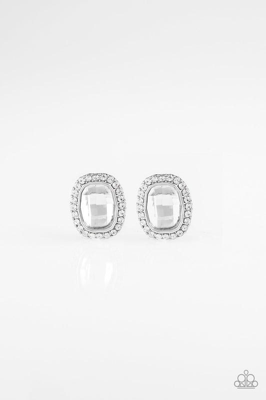 Paparazzi The Modern Monroe - White Earrings