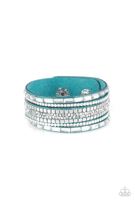 Paparazzi Rebel In Rhinestones - Blue Bracelet