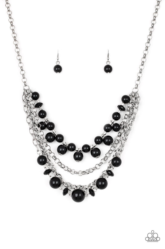 Paparazzi Rockin Rockette - Black Earrings