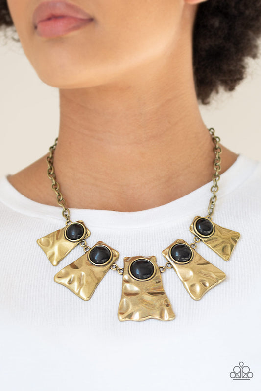 Paparazzi Cougar - Brass Necklace