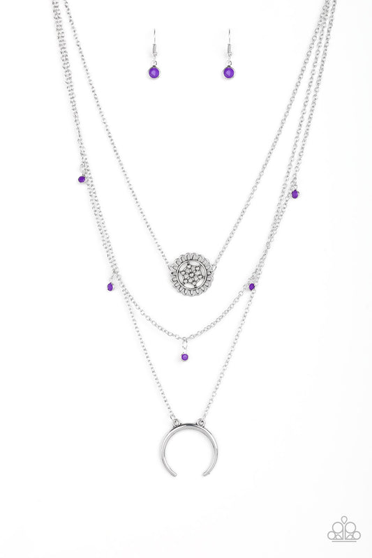 Paparazzi Lunar Lotus - Purple Necklace