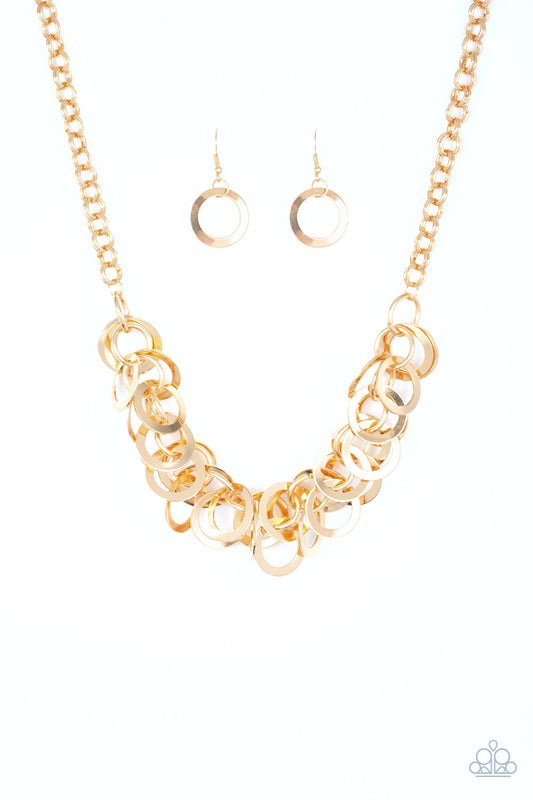 Ringing In The Bling -Gold Paparazzi Short Necklace