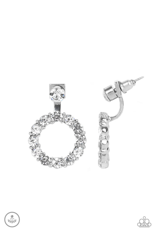 Paparazzi Diamond Halo -  White Earrings