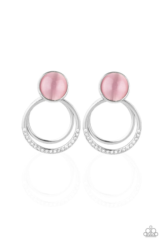 Glow Roll - Pink Paparazzi Earrings