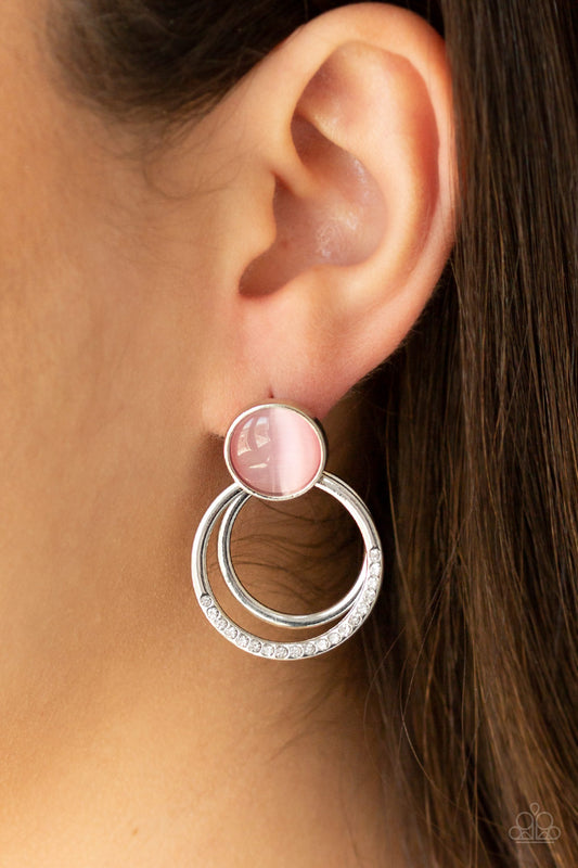 Glow Roll - Pink Paparazzi Earrings