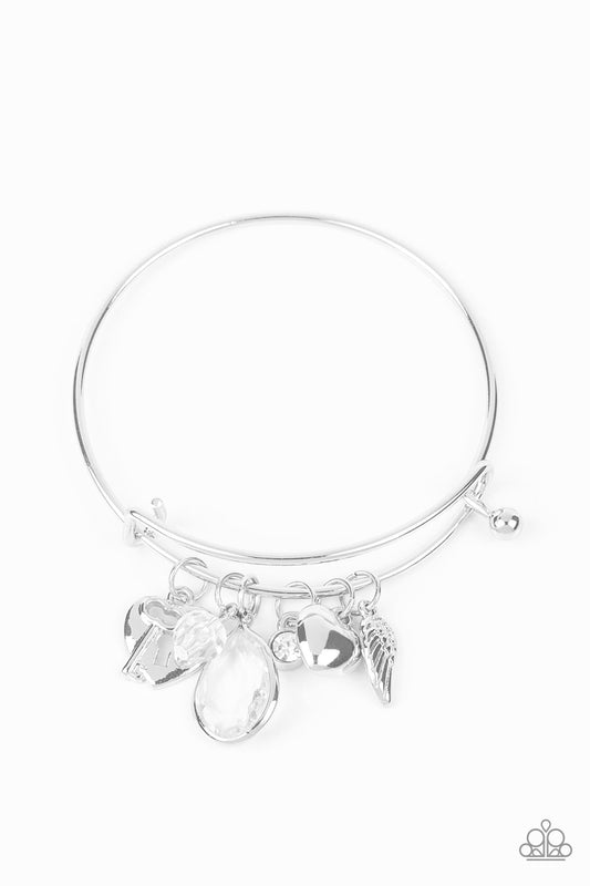 Heart of BOLD - White Paparazzi Bracelet