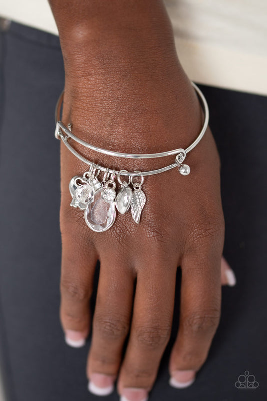 Heart of BOLD - White Paparazzi Bracelet