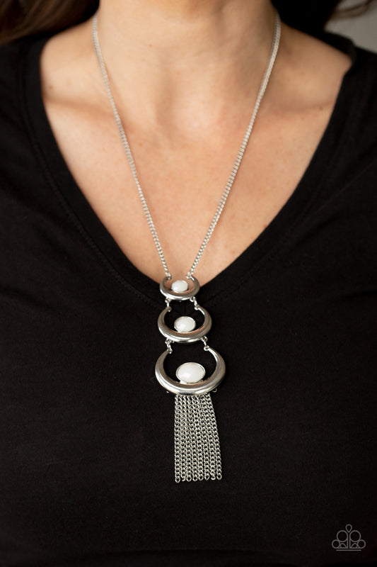Paparazzi Accessories As MOON As I Can - White Necklace