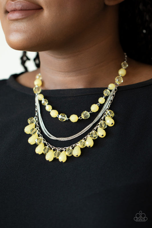 Awe-Inspiring Iridescence - Yellow Paparazzi Necklace