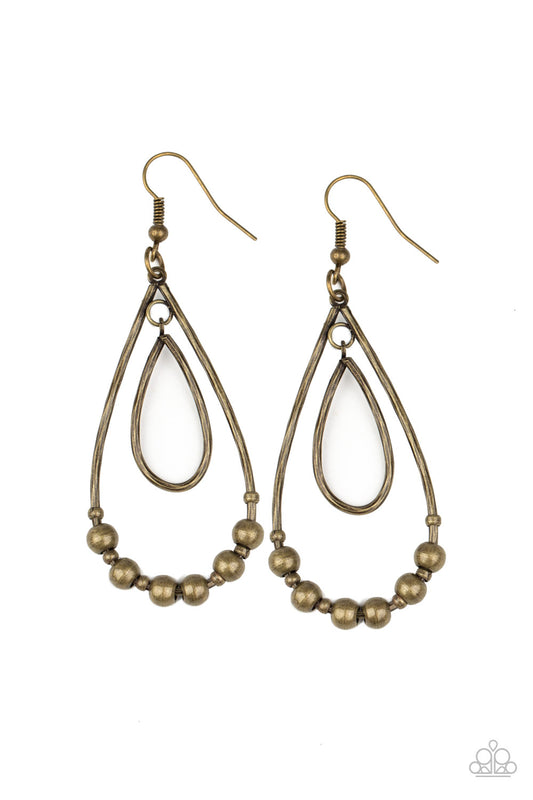 Paparazzi Artisanal Applique - Brass Earring