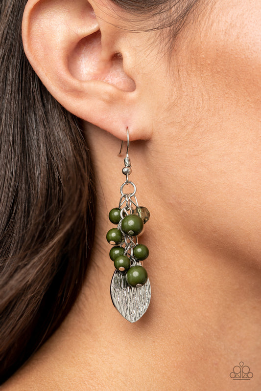 Fruity Finesse - Green Paparazzi Earrings
