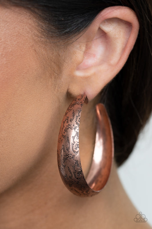 Paparazzi Copper Sahara Sandstorm - Copper Earrings