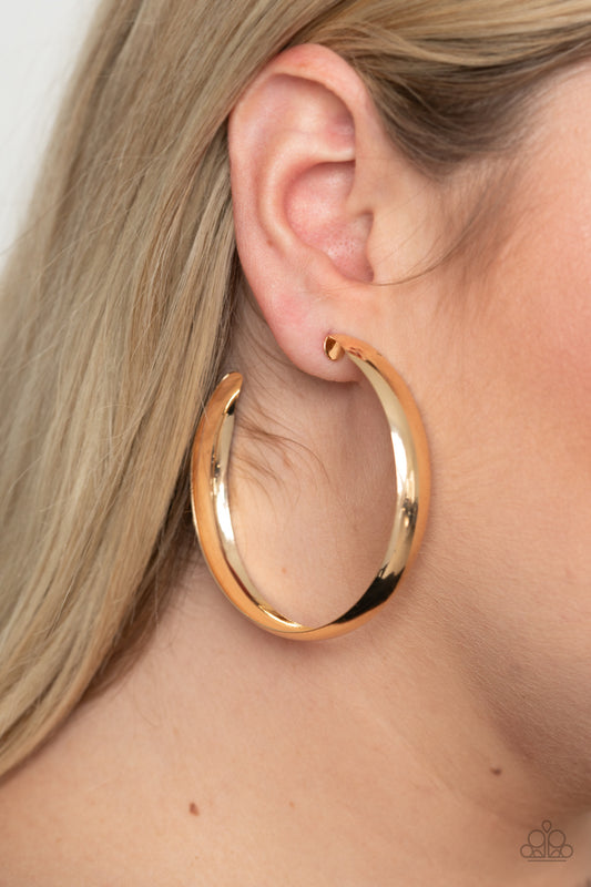 Paparazzi BEVEL In It - Gold Earring