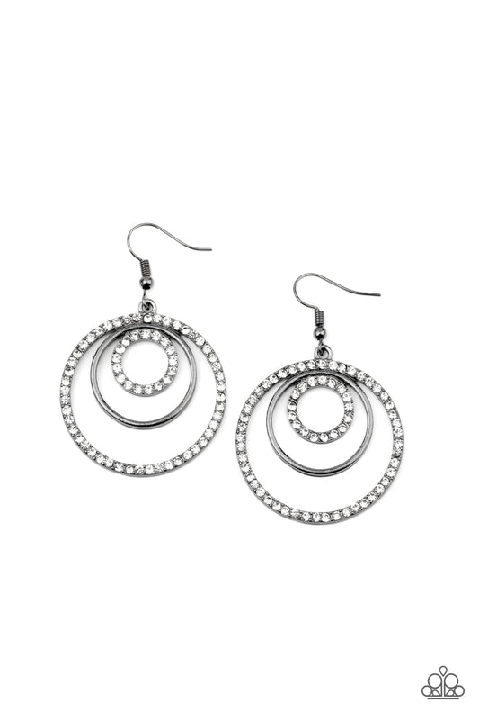 Paparazzi Bodaciously Bubbly - Black Earring