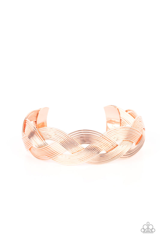 Paparazzi Woven Wonder - Copper Bracelet