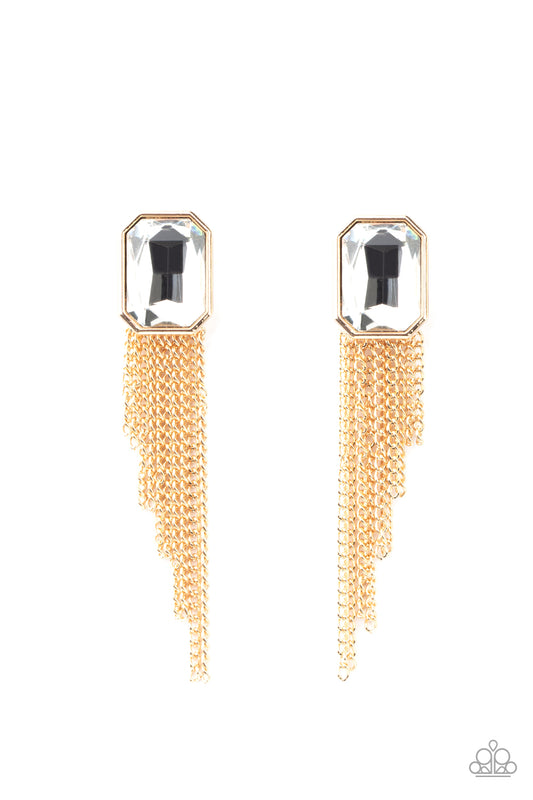 Paparazzi Save for a REIGNy Day - Gold Earring