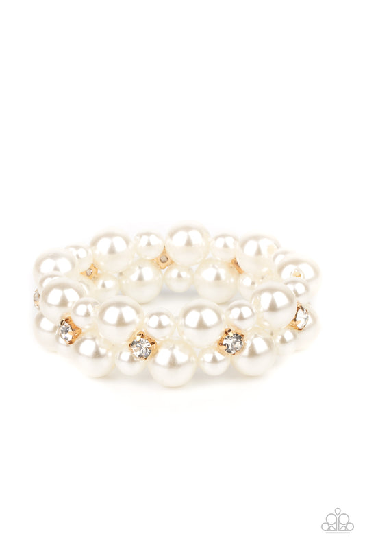 Paparazzi Flirt Alert - Gold pearl Bracelet