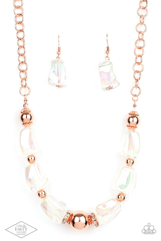 Iridescently Ice Queen - Copper Paparazzi Necklace