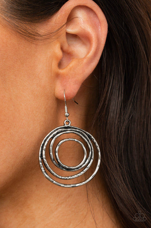 Paparazzi Spiraling Out of Control - Silver Earring