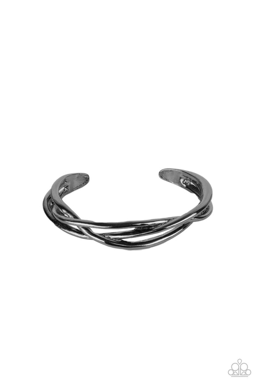 Paparazzi PLAIT Tectonics - Black Bracelet