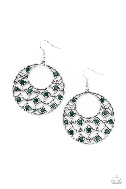 Paparazzi Garden Garnish - Green Earring