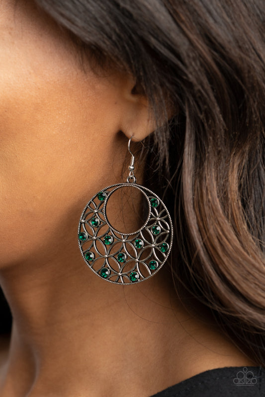 Paparazzi Garden Garnish - Green Earring