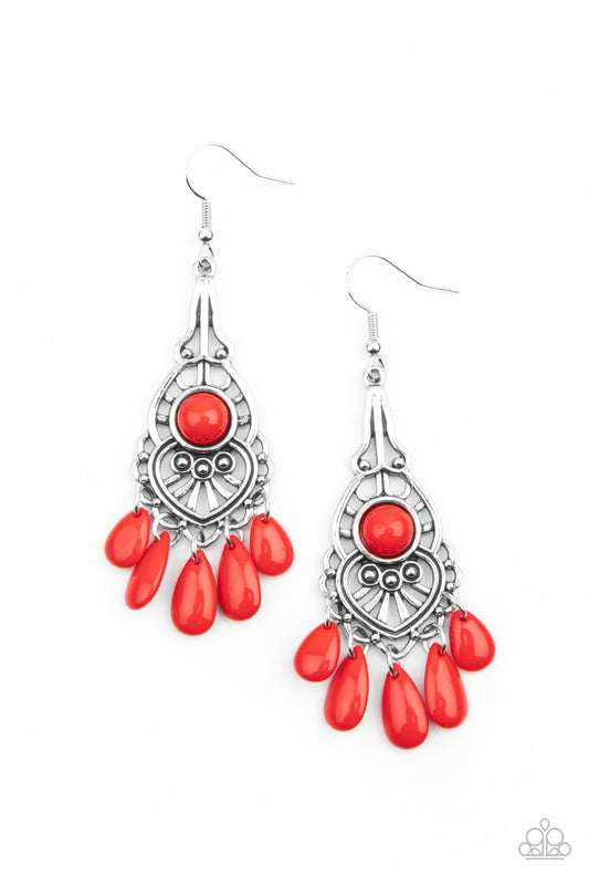 Paparazzi Fruity Tropics - Red Earrings