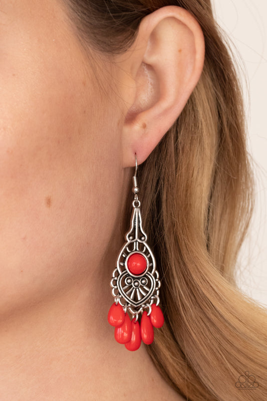 Paparazzi Fruity Tropics - Red Earrings