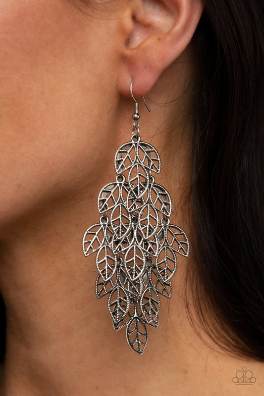 Paparazzi The Shakedown - Silver Earrings