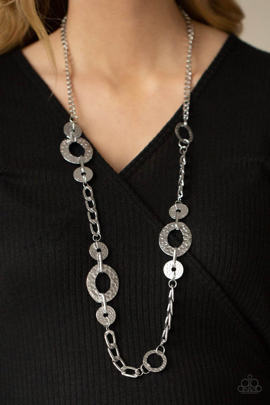 Paparazzi Mechanically Metro - Silver Necklace