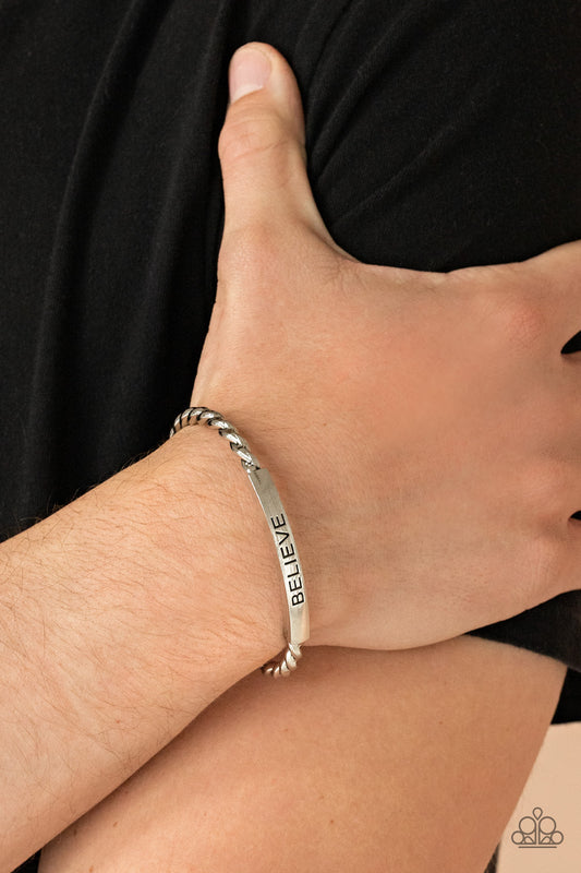Keep Calm and Believe - Silver Paparazzi Bracelet