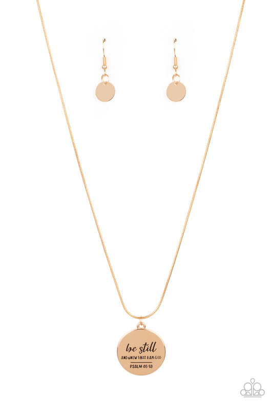 Be Still - Gold Paparazzi Necklace