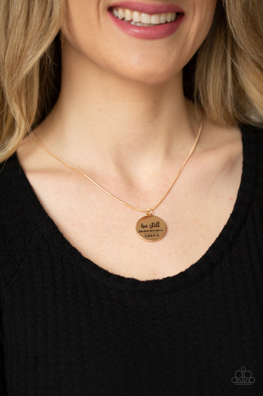 Be Still - Gold Paparazzi Necklace