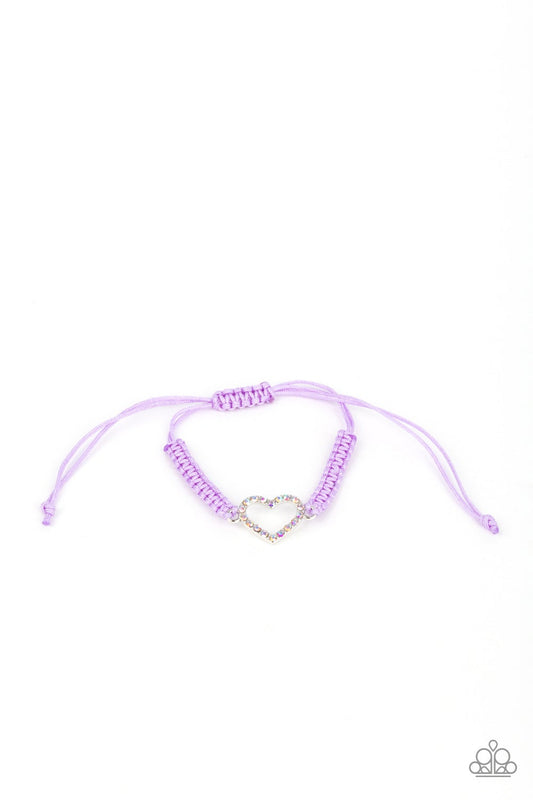 STARLET SHIMMER IRIDESCENT RHINESTONE HEART SLIDE BRACELET SET OF 5