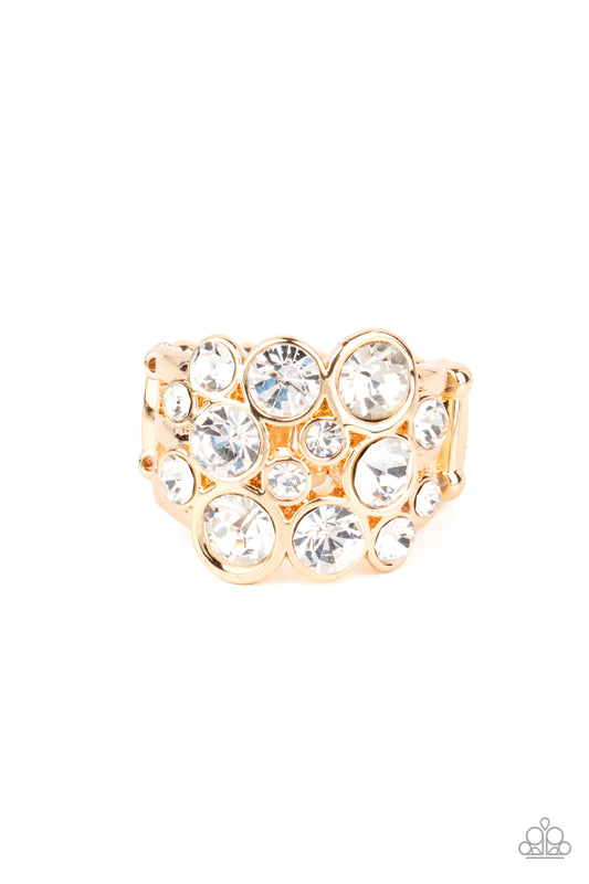 Paparazzi Bubbling Bravado - Gold Paparazzi Ring
