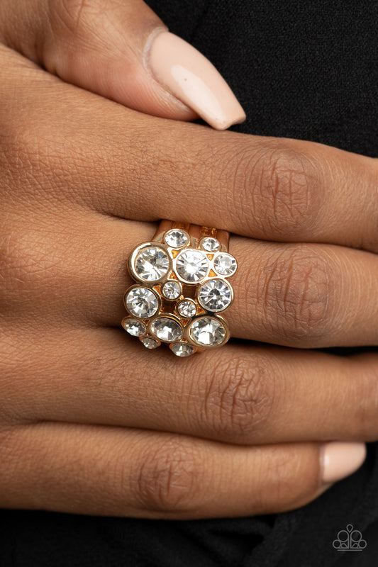 Paparazzi Bubbling Bravado - Gold Paparazzi Ring