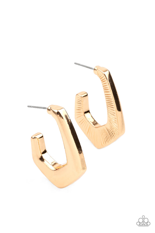 Paparazzi On The Hook - Gold Earring
