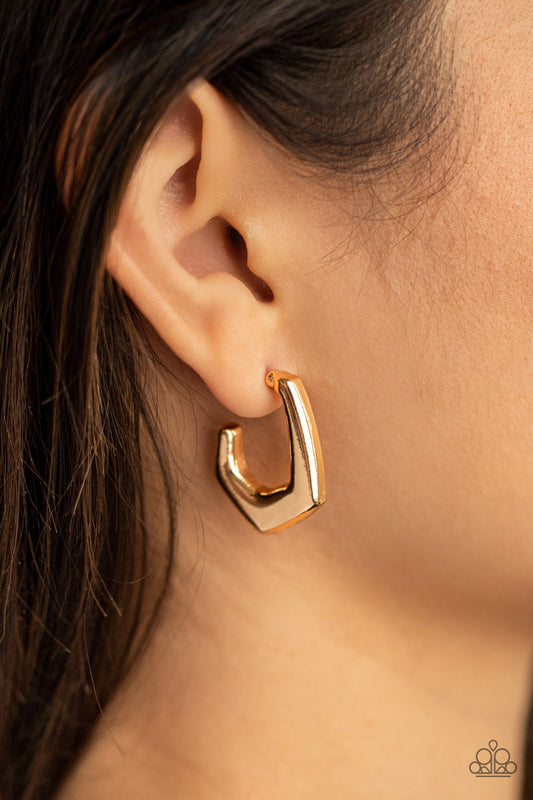 Paparazzi On The Hook - Gold Earring