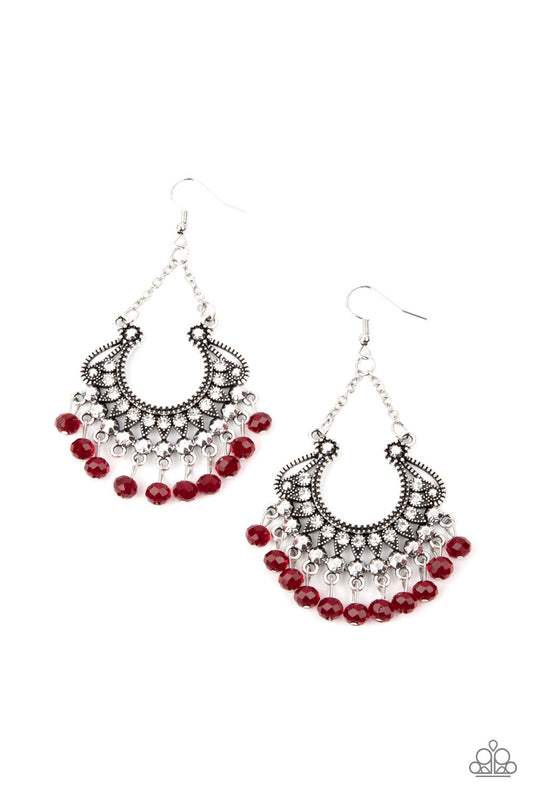 Paparazzi GLOW Down In Flames - Red Earring