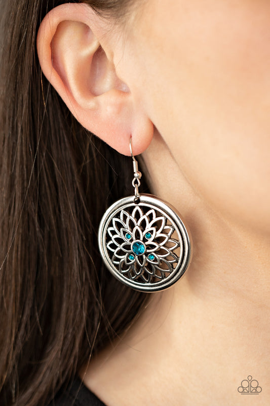 Paparazzi Mega Medallions - Blue Earring