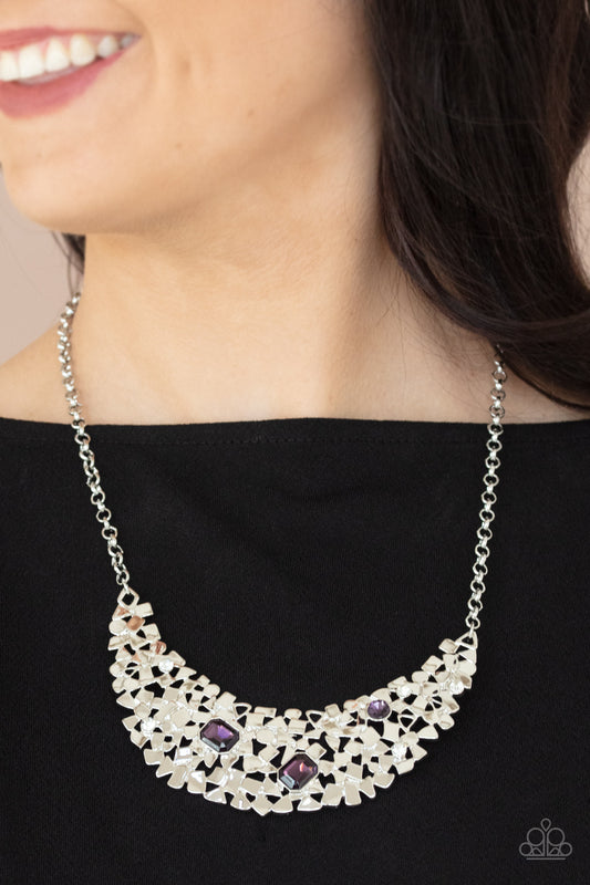 Fabulously Fragmented - Purple Paparazzi Earrings