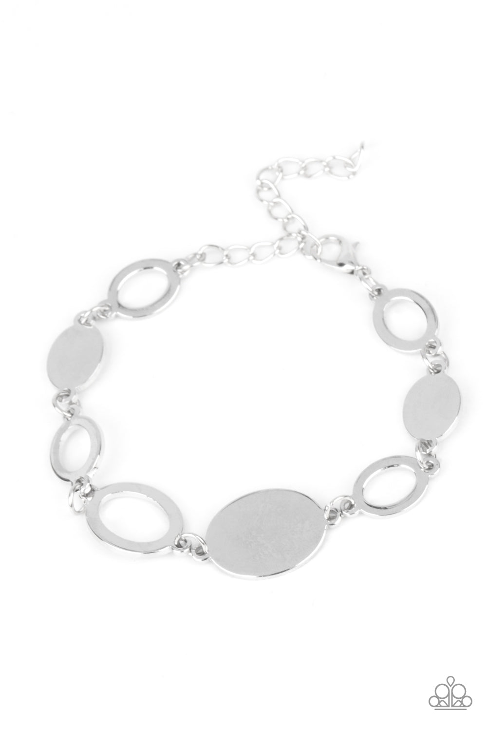 Paparazzi OVAL and Out - Silver Bracelet
