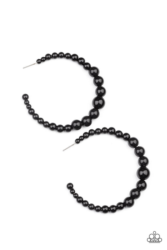 Glamour Graduate - Black Paparazzi Earring