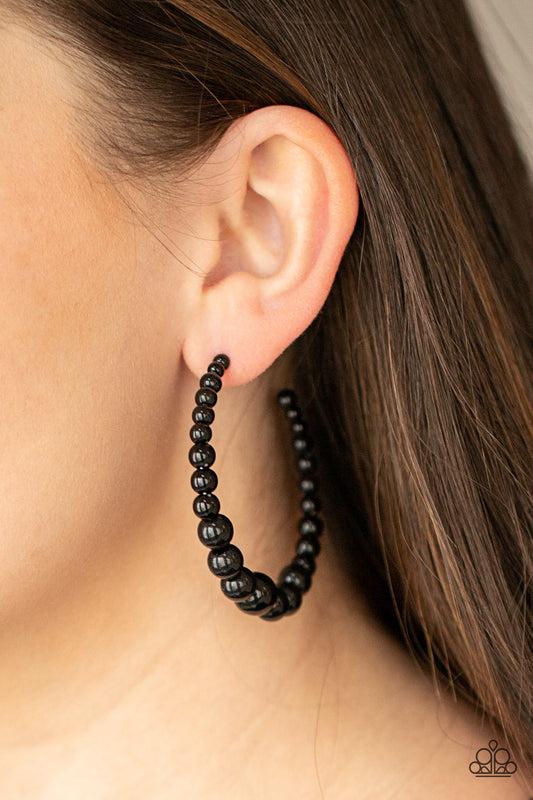 Glamour Graduate - Black Paparazzi Earring